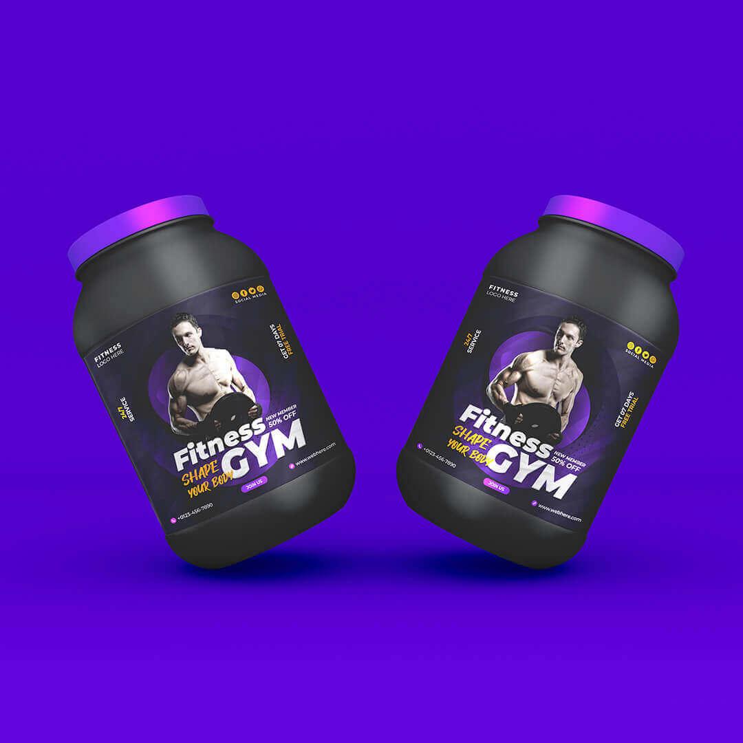 fitness product label design