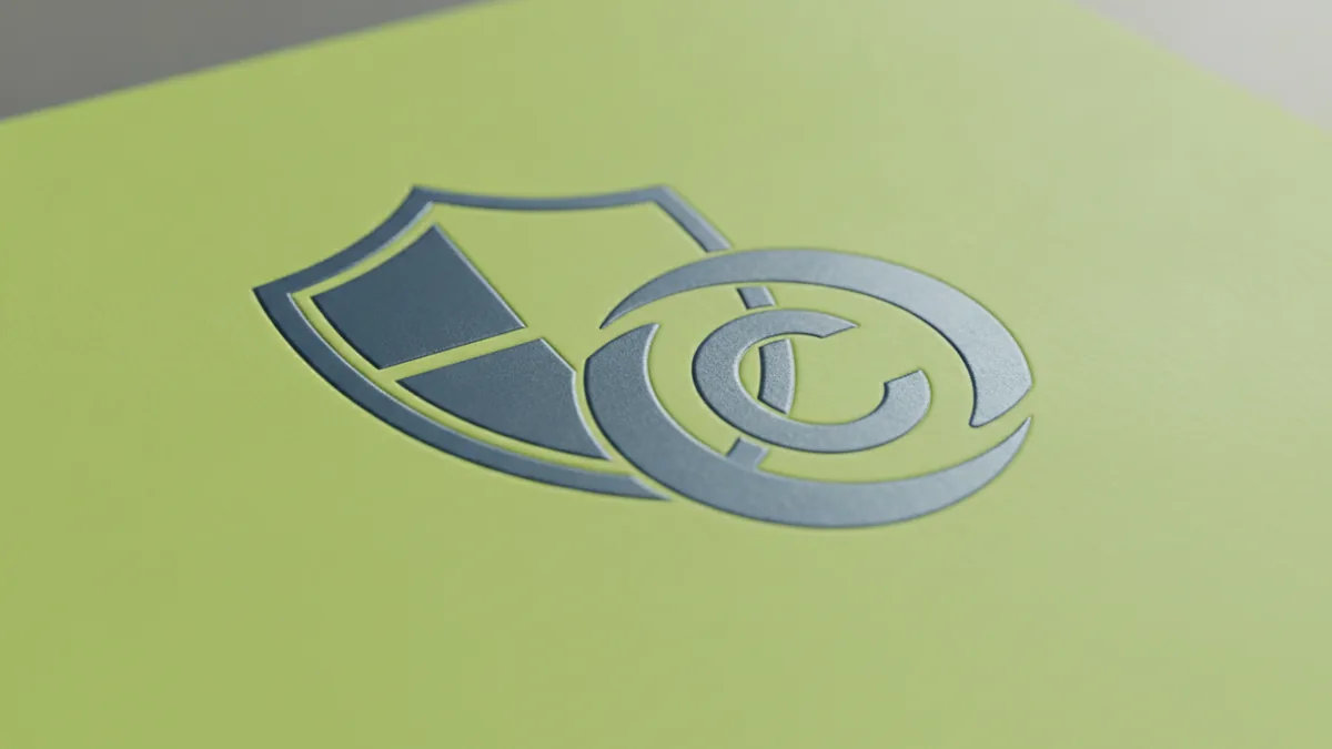 Legal protection symbols illustrating trademark and copyright concepts