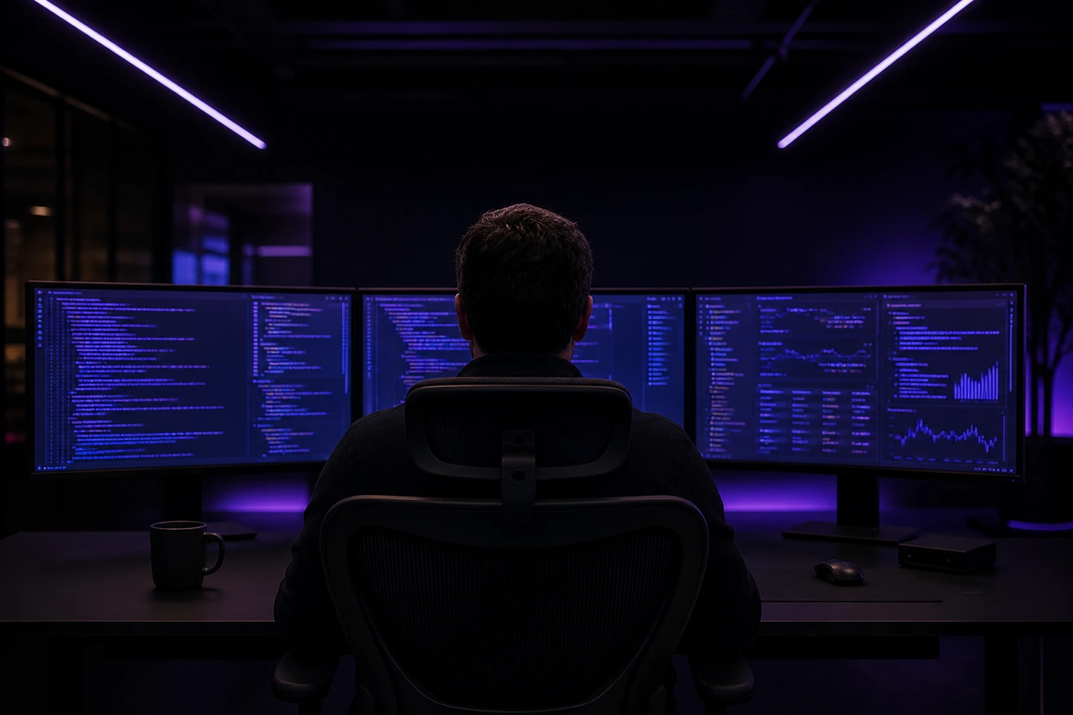 Senior engineer workstation with production-grade tooling