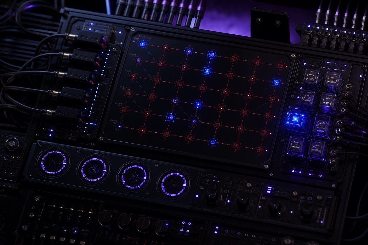 Risk monitoring signal grid with alert nodes and market data feed ports
