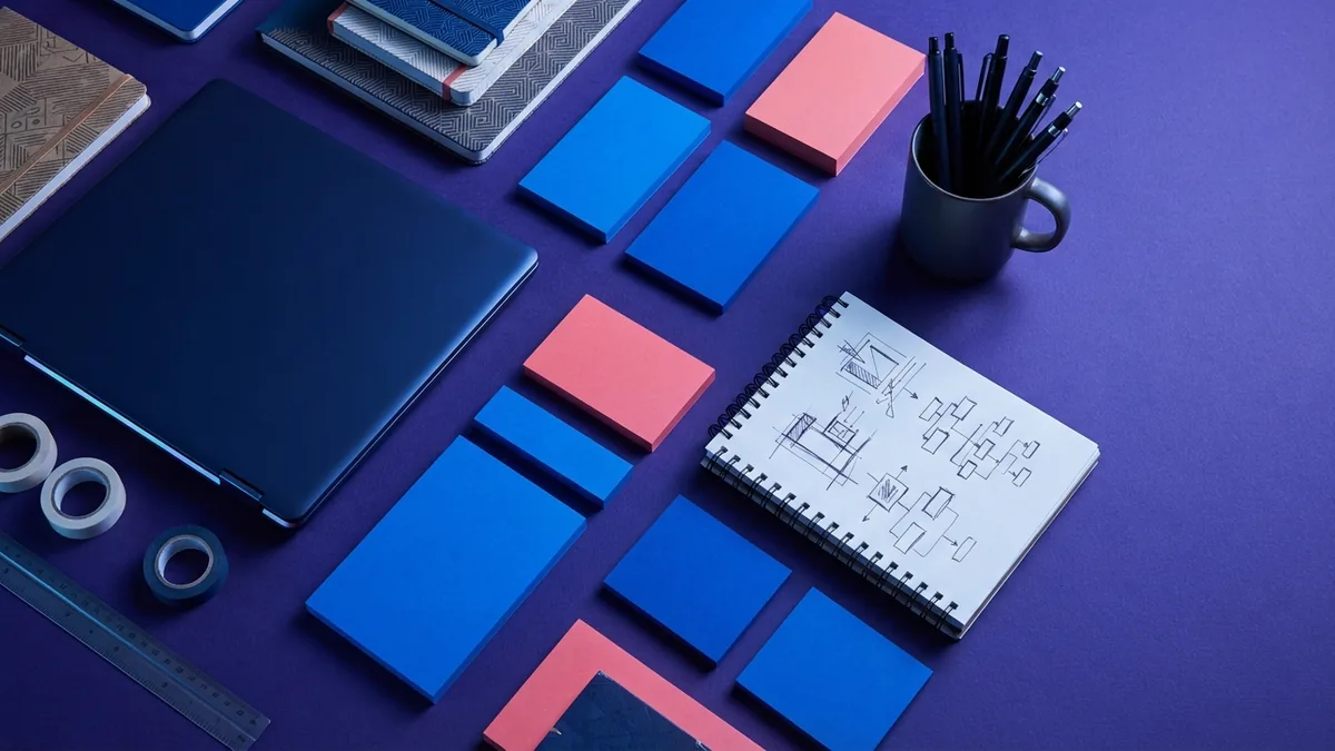 Workspace showing digital marketing channels and campaign planning