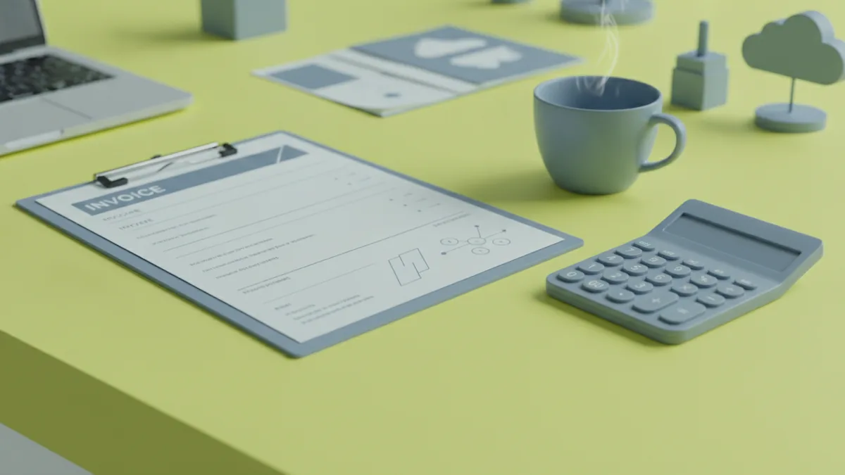 Value vs hourly pricing Pricing tools like invoice and calculator on a tidy desk
