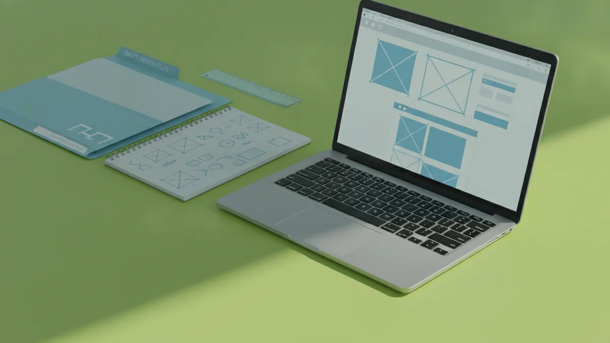 Designer improving drafts while tracking time and process steps