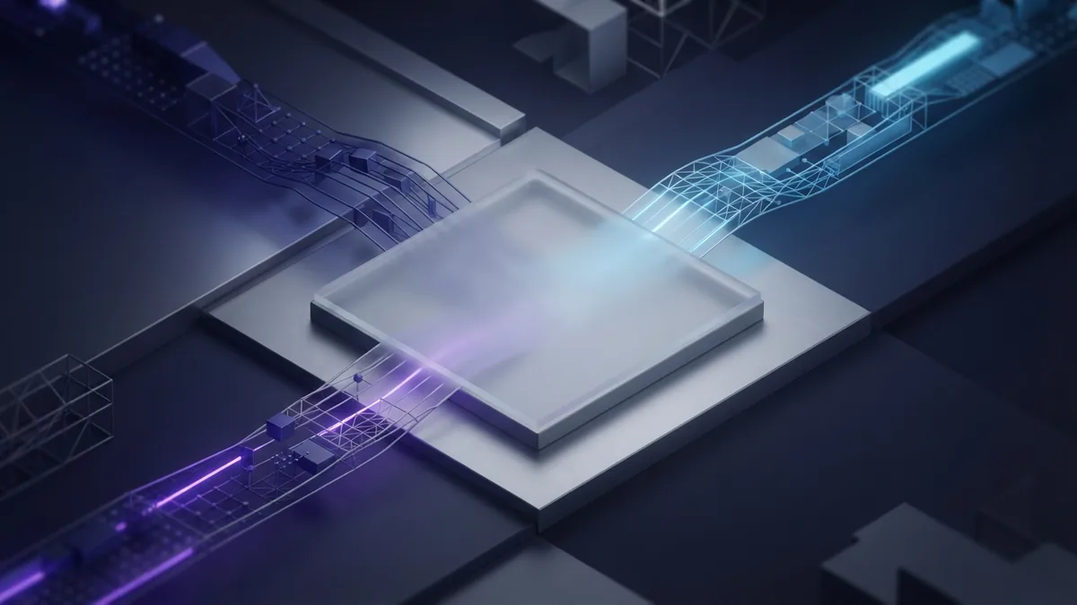 Abstract data streams joining one platform for sales, ecommerce, and email metrics