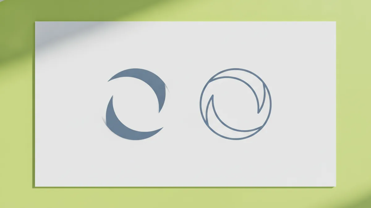 Raster to vector workflow A comparison layout showing a raster logo next to a cleaner vector outline.