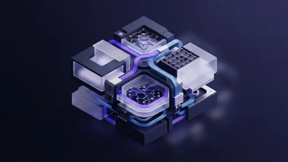 Modular tools for logo creation Modular geometric forms representing flexible online logo maker tools