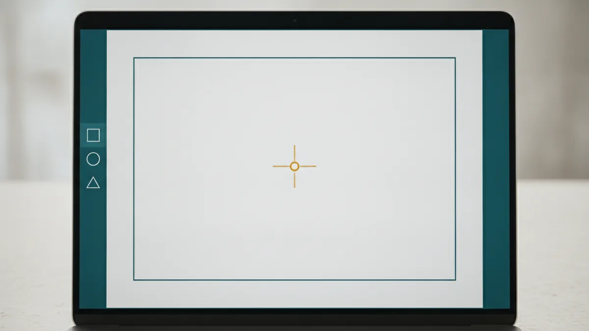 Blank document canvas ready for adding shapes and text