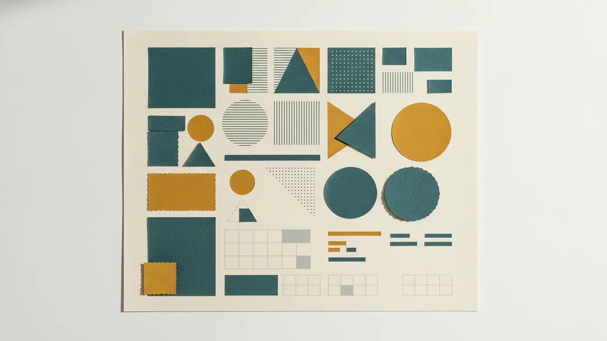 Typography and color swatches arranged for a brand identity study