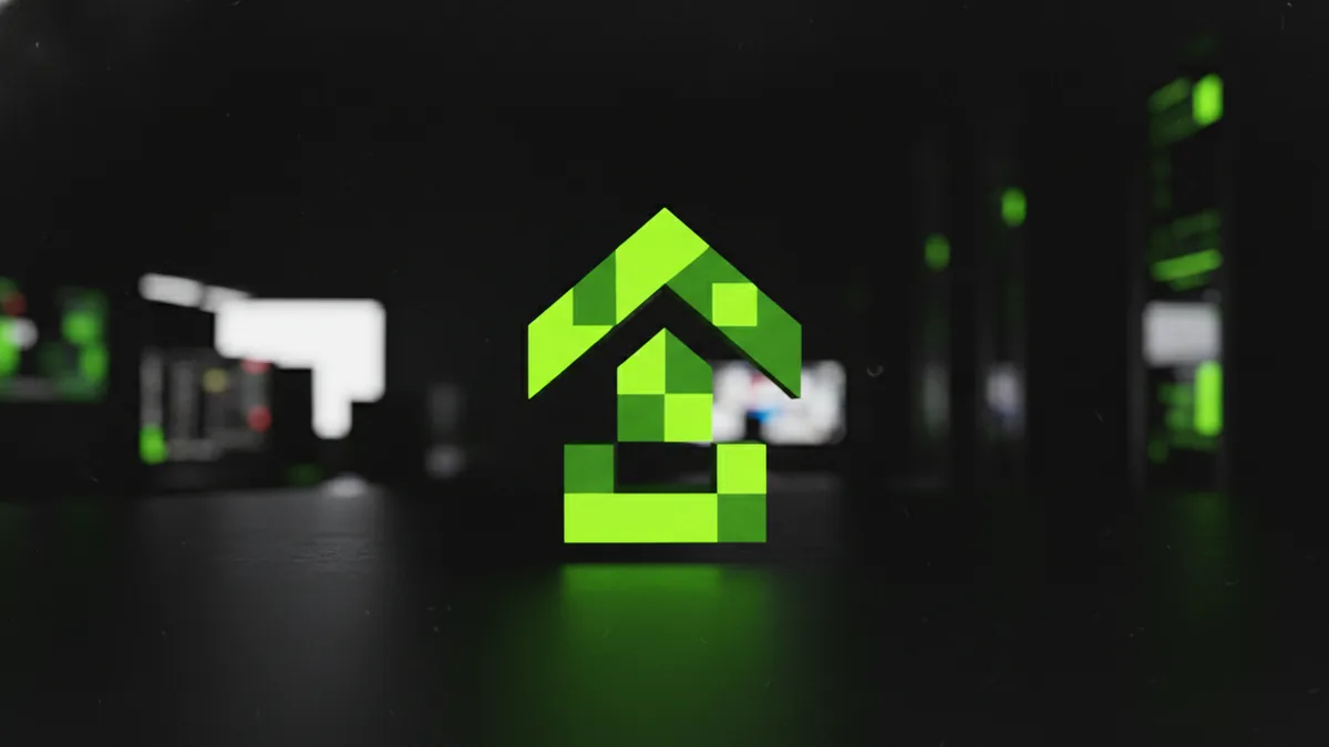 Emblem style blocks Block cube emblem silhouette representing Minecraft logo style