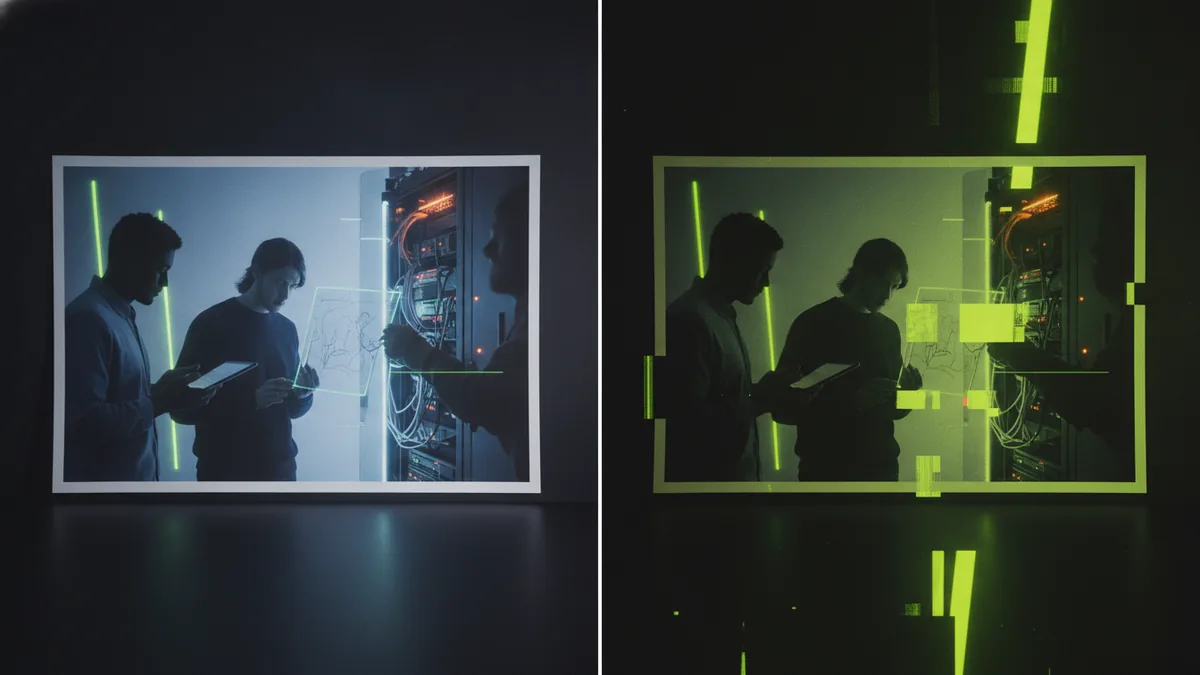 Comparison showing subtle watermark vs. distracting strong overlay