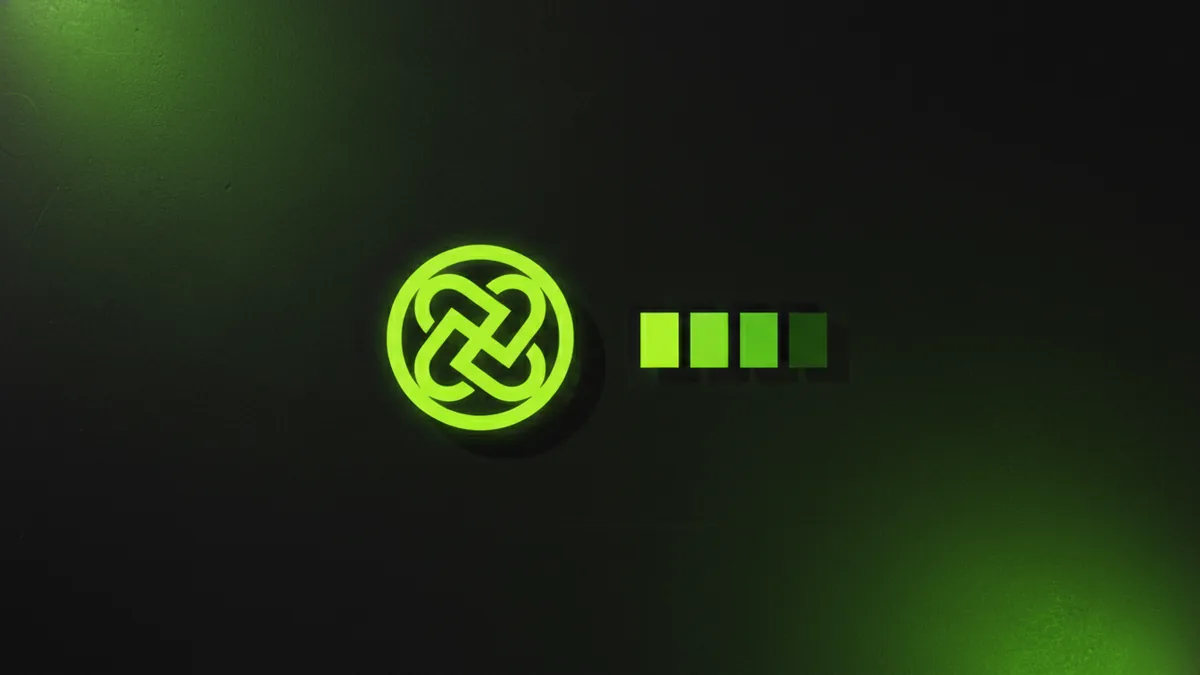 Color swatches and a circular logo mark concept
