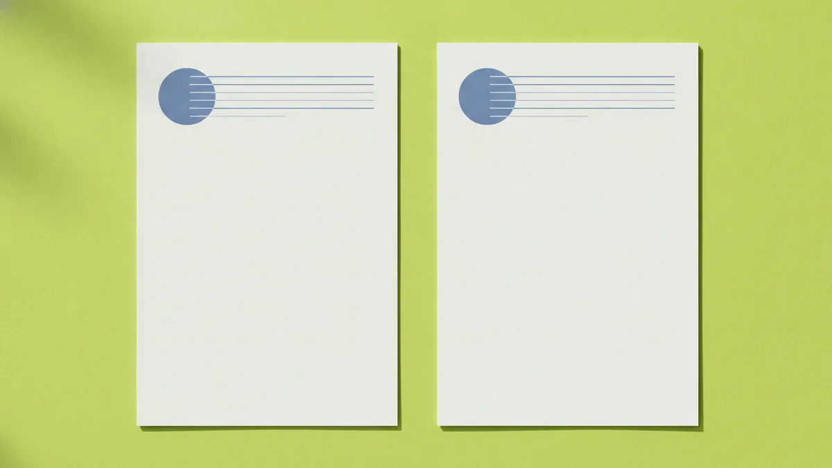 Logo alignment and spacing Left-aligned vs centered logo header spacing on letterhead