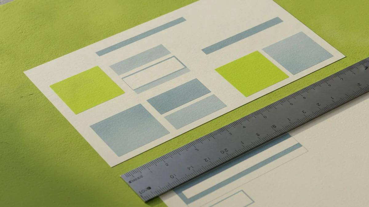 Color contrast and typography Color swatches and typography test layout for letterhead readability