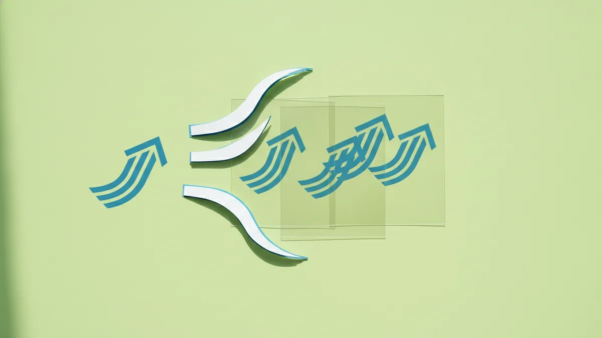 Static vs animated logo concept Static logo concept next to layered pieces that suggest motion frames.