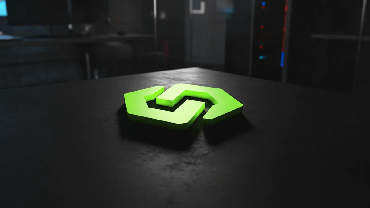 Realistic 3D logo depth Realistic 3D logo object with depth and soft reflections