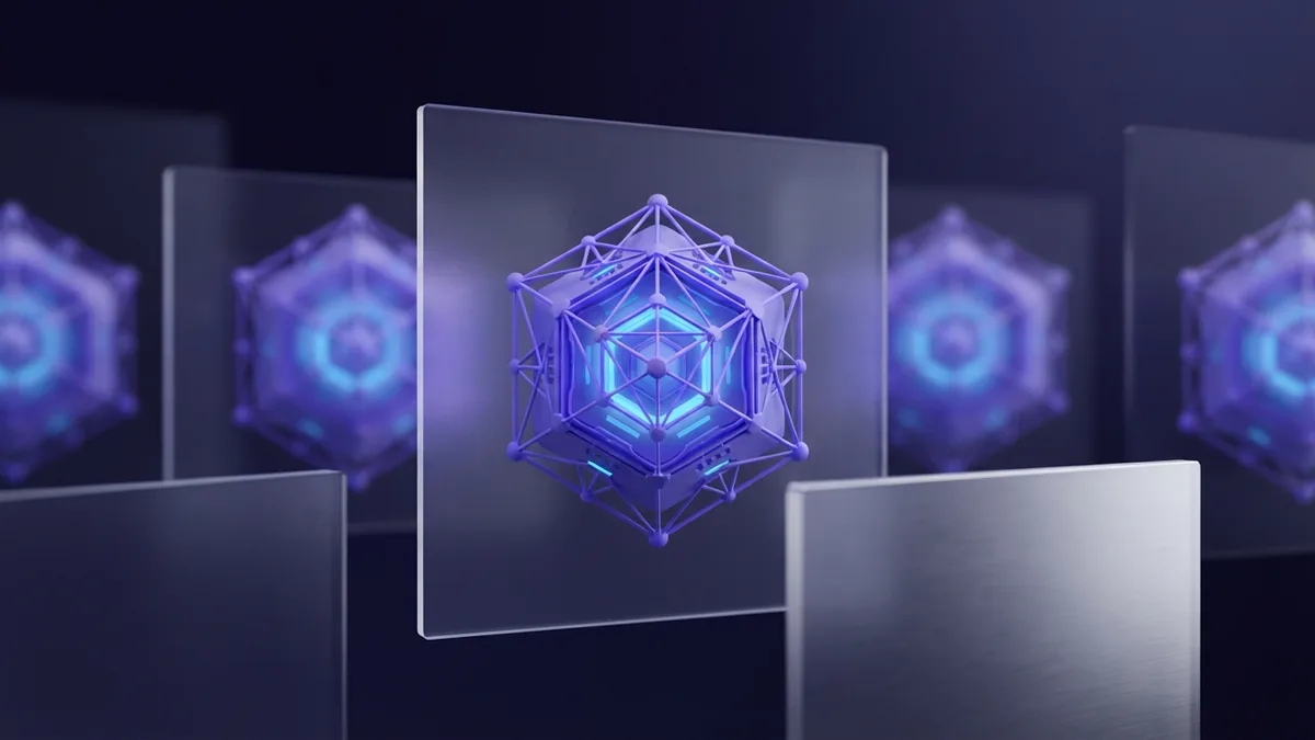 Abstract geometric design forms shown in varied sizes for visual testing