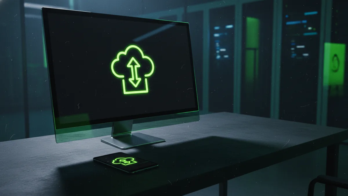 Minimal tech setup symbolizing online logo conversion and export