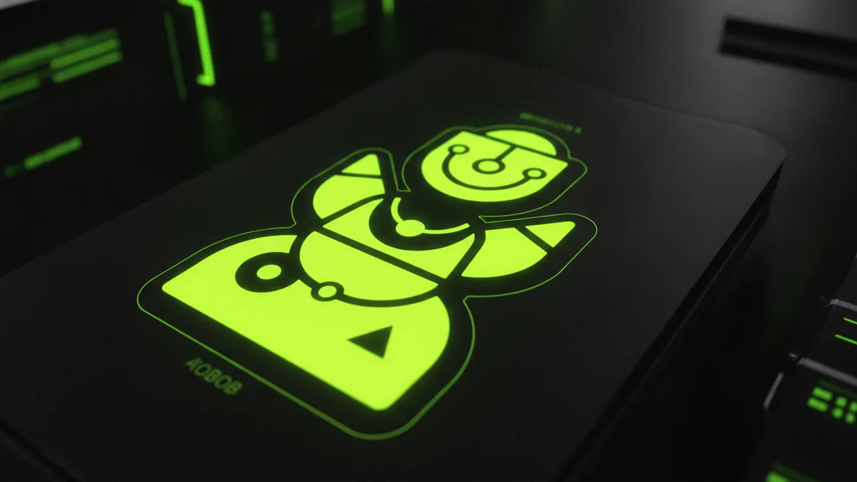 Layered shape workflow forming a cartoon character icon