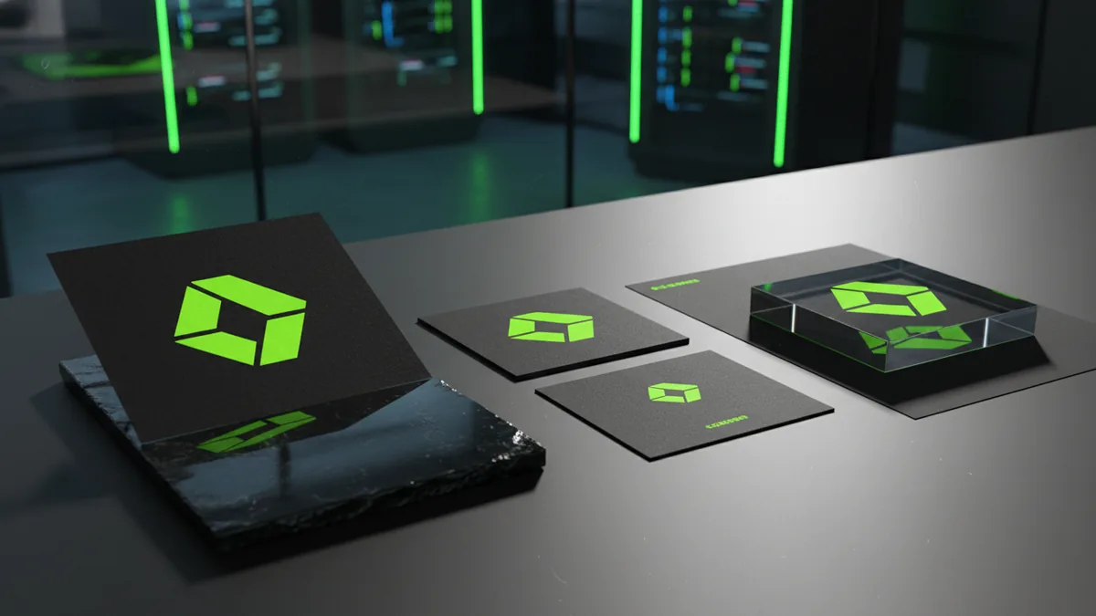 Viewing a logo across different mockups to check scaling and clarity