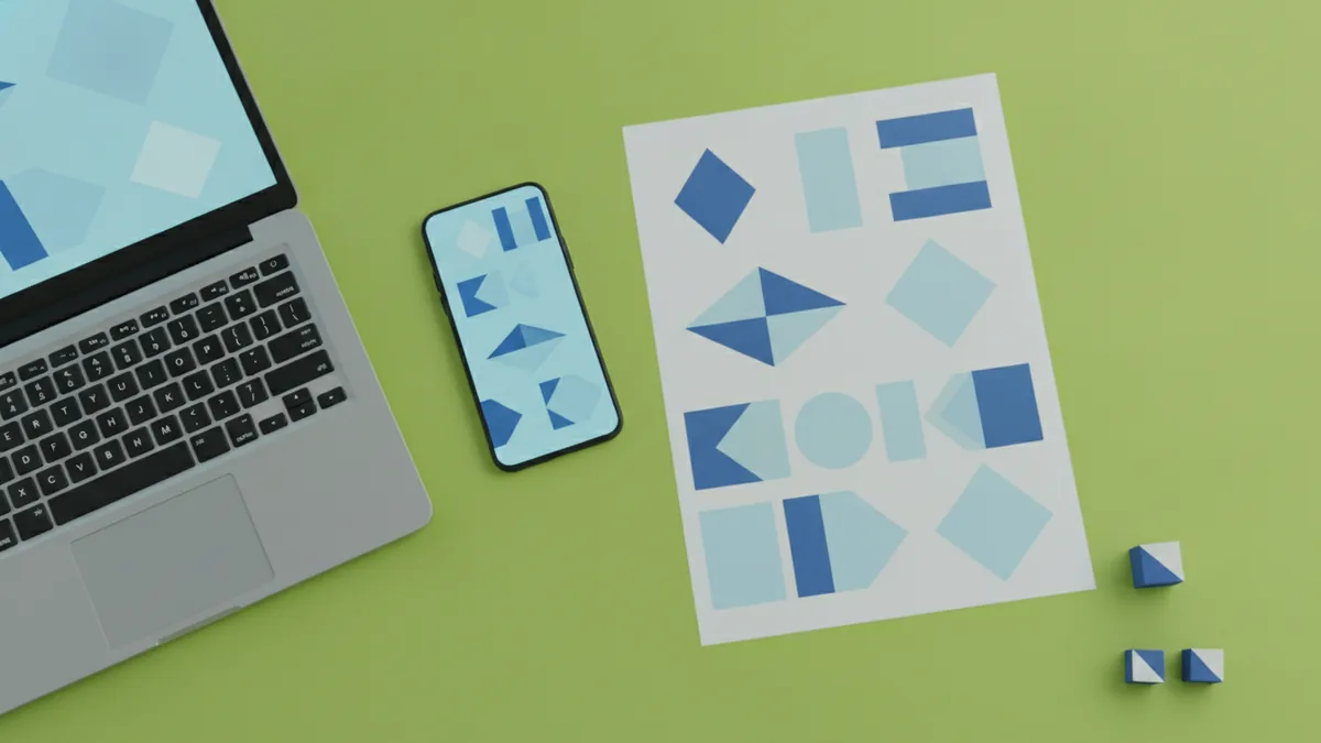 Logo variations compared across devices for quick online design