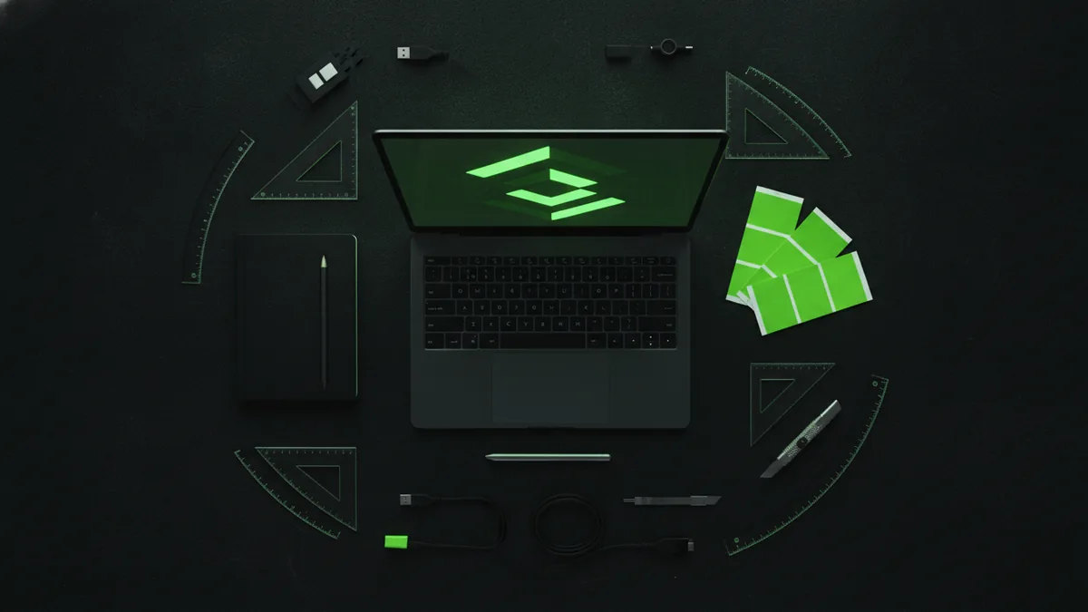 Tool selection and planning Selecting tools and colors for logo design and PDF export.