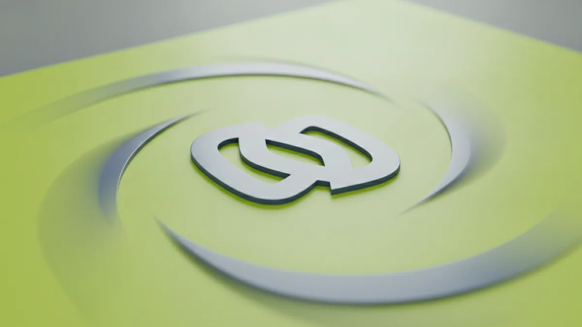 Logo mark with smooth circular motion indicating rotation in branding