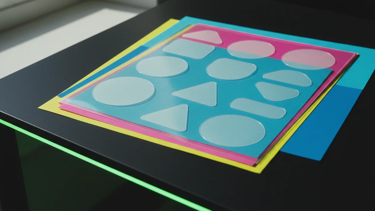 Why transparency matters Transparent cutout layered over different colors to show true blending