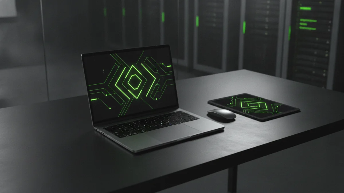Brand creator reviewing motion graphics on devices