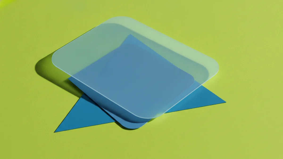 Overlapping layers showing how transparency reveals elements underneath