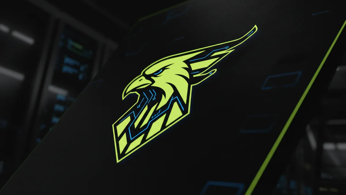 High-contrast emblem style concept suited for gaming branding