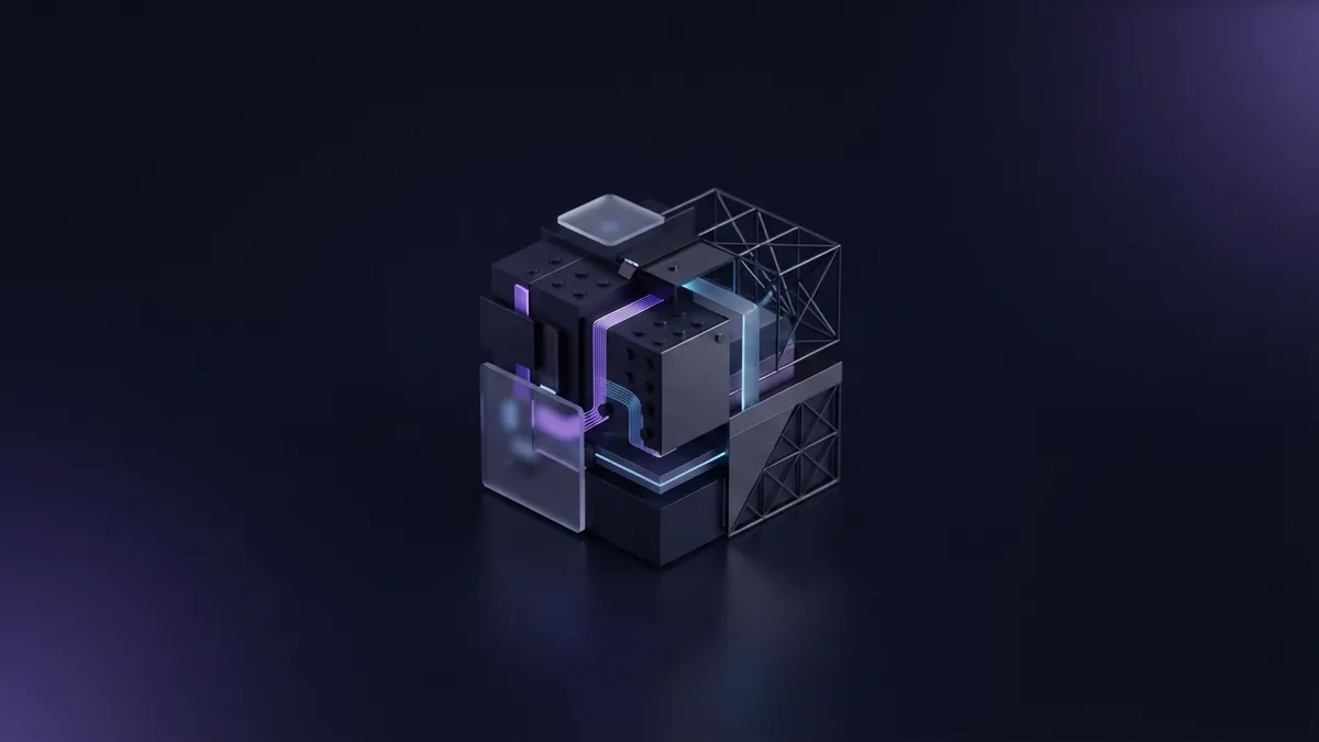 Balanced geometric form Balanced abstract geometric form with violet light and generous negative space