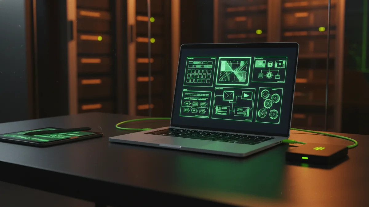 Pick the right tool for the job Laptop and devices representing tools to remove logo backgrounds.