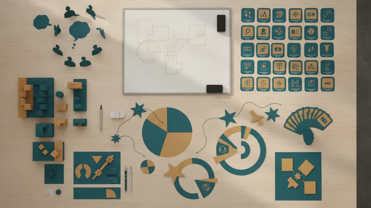 Branding exercises materials arranged to support positioning and persona work
