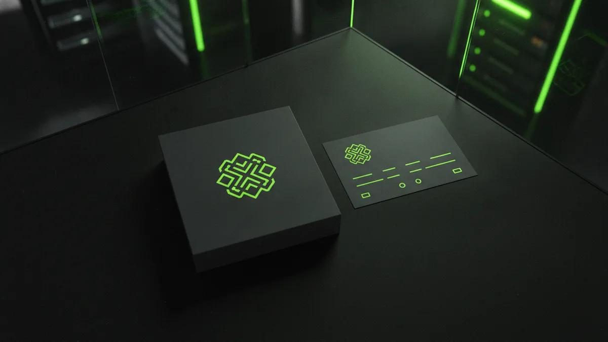 What qualifies as a trademark logo Flat-lay of logo branding materials representing trademark eligibility