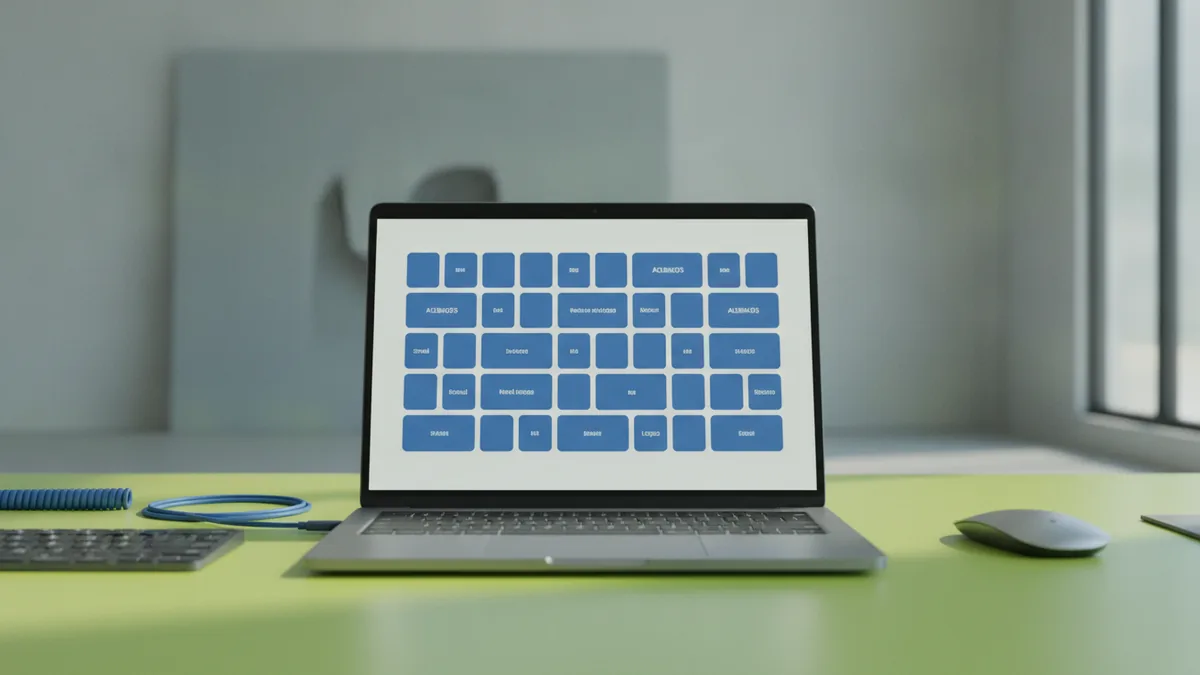 Laptop and browser-style areas that represent website headers and tiny favicon placements.