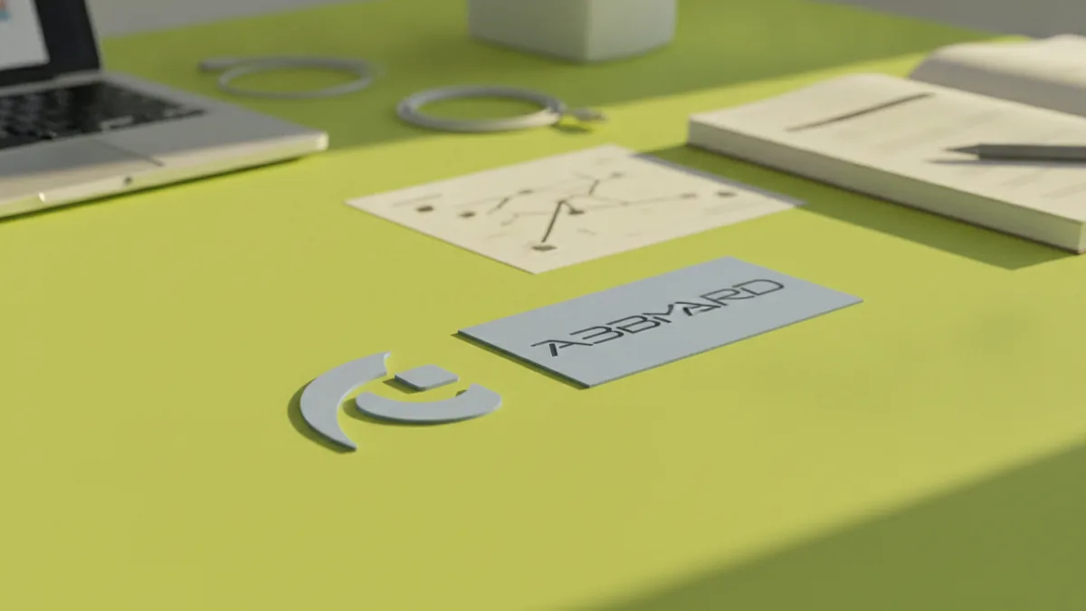 Symbols and logos working together Icon mark and wordmark layout cards placed together to show brand recognition.