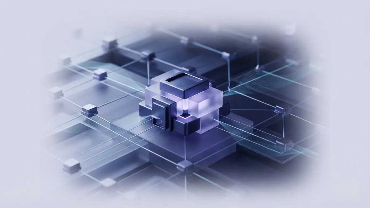 A central geometric node connects to a clean network, suggesting trust and useful professional ties
