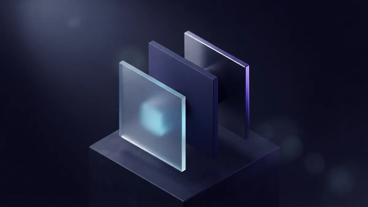 Aligned geometric planes represent focused skills, proof, and a consistent professional message