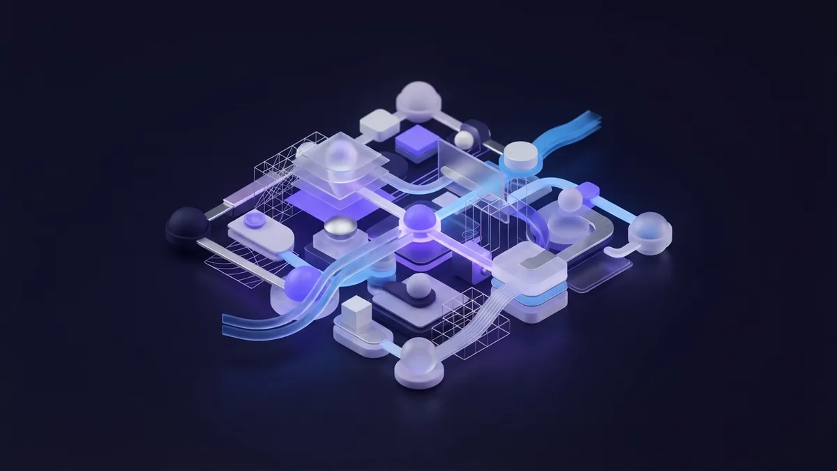 Connected geometric nodes showing roles across a SaaS sales team