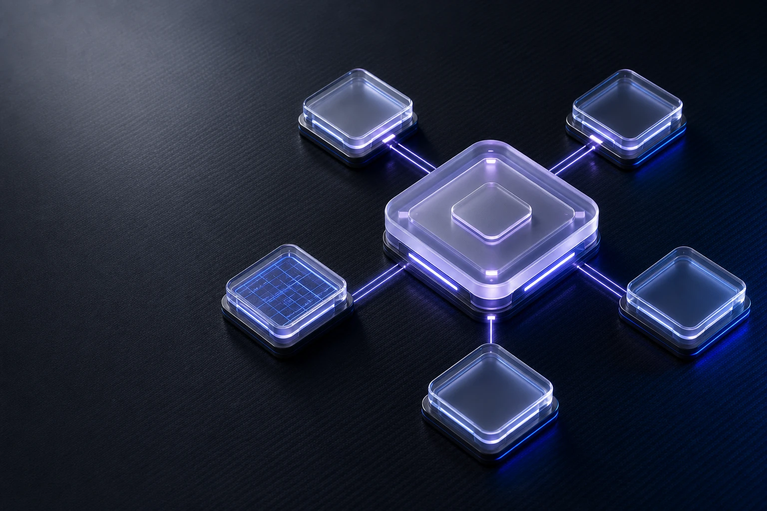 Modular software delivery platform with connected service modules and blueprint layers