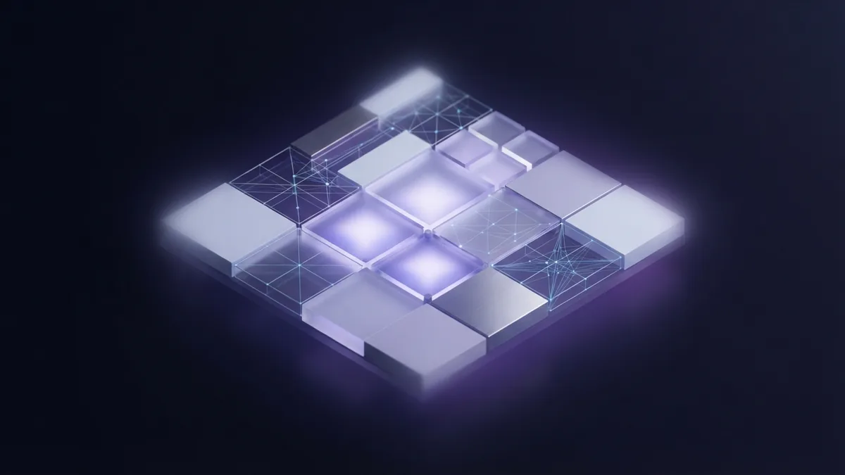 Visual structure of UI design Abstract frosted glass interface forms show the visual structure of UI design