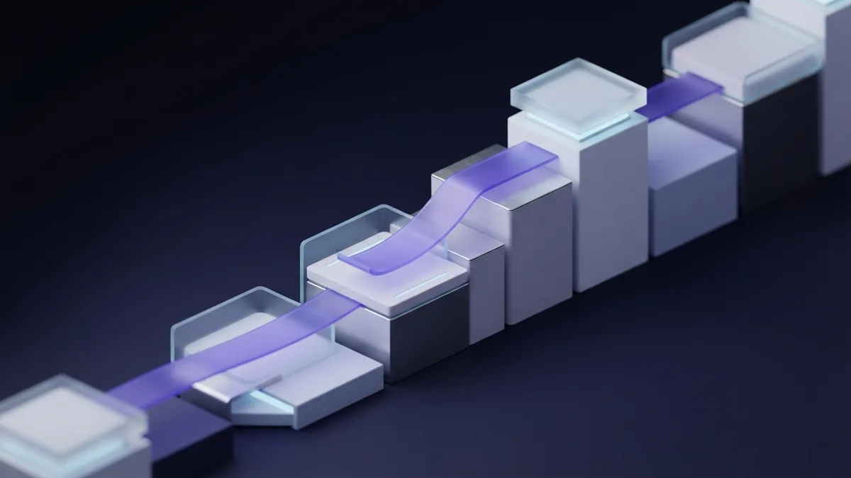 Abstract geometric path representing growth in a UX and UI design career