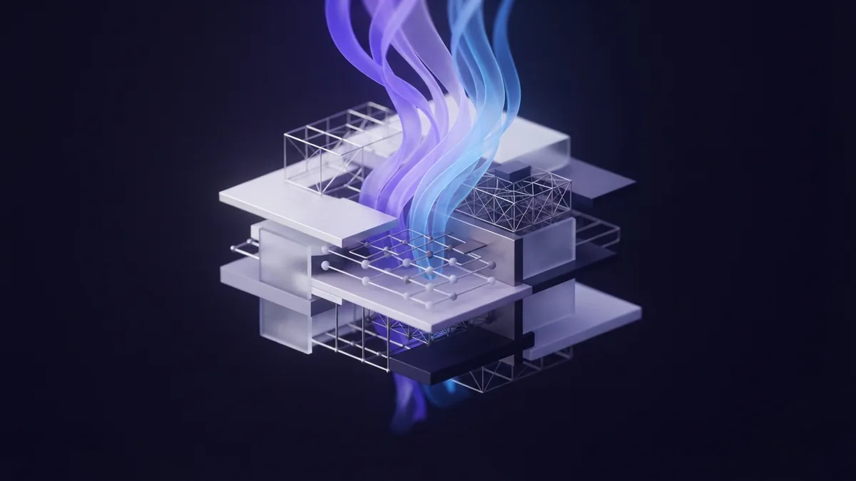 Why good web design matters Stable abstract digital structure with layered violet planes and a calm upward flow