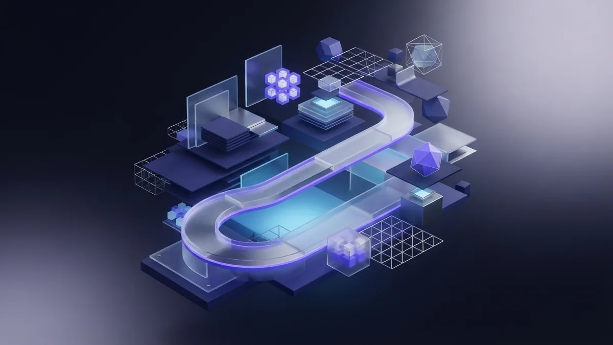 Smooth user experience flow Abstract connected geometric path representing a smooth user experience journey